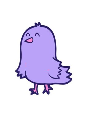 Komik kuşun titreşimli hareketli animasyonu