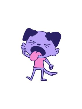 Tiksinmiş köpek çizgi filminin satış animasyonu.