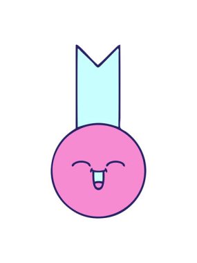 Altın madalyanın tatlı bir çizgi filminin animasyonunu durdur ve durdur