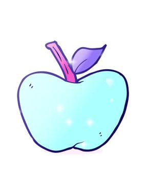 Çizgi film elma çiziminin ışıltı etkisi