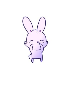 Meraklı bir tavşan çizgi filminin yükseliş ve yüzme animasyonu