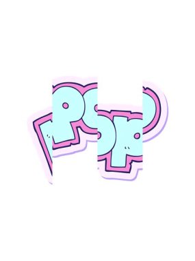 pop metnin bölünmüş hareket canlandırması