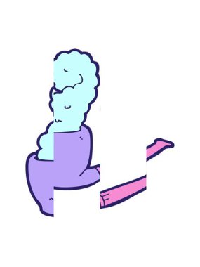 Çizgi film piposunun bölünen hareketi