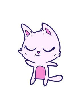 Barışçıl çizgi film kedisinin hareketli baskısı