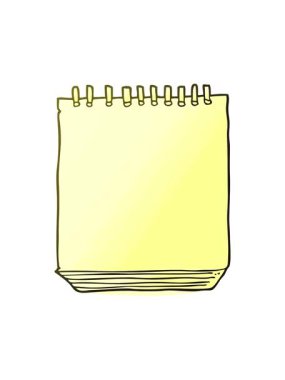 freehand çizilmiş karikatür not defterinin renk animasyonu değişiyor