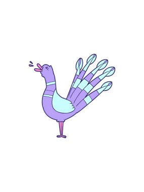 Tavus kuşu çizgi filminin radyoaktif parlayan animasyonu