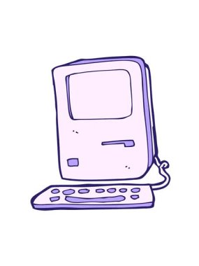 Bilgisayar karikatürünün hareketli animasyonunu oynat