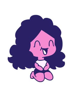 Çizgi film karakteri Şirin Kawaii Mutlu Kız 'ın Pikselleştirme etkisi