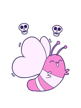 kelebek çizgi filminin kafatası animasyonu