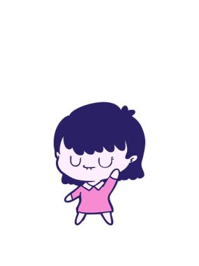 Bir kadının neon karikatürünün animasyonunu genişletiyorum.