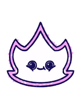 Bir alevin tebeşir çiziminin neon ışık efekti animasyonu