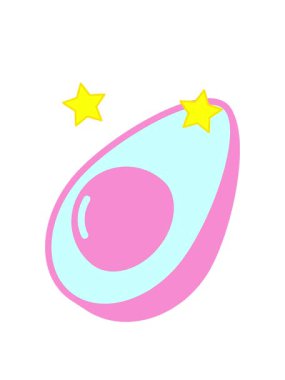 dönen yıldızlar bir avokado çizgi filminin animasyonu