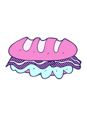 freehand 'ın hareketli animasyonu karikatür çizimi devasa sandviç