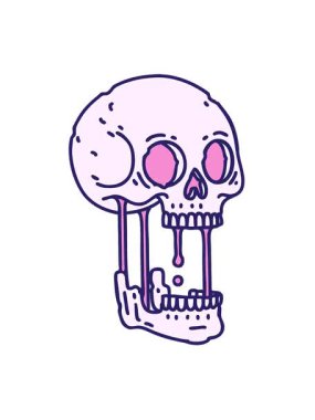 Kafatası tasarımının ikonik dövme tarzının hareketli animasyonunu oynat