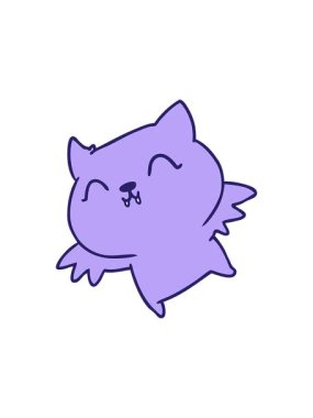 Sevimli bir kawaii yarasasının çiziminin dikkat çekici animasyonu.