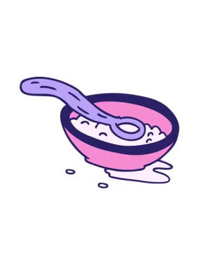 bir mısır gevreği kasesinin çizilmiş karikatürünün canlandırma efekti