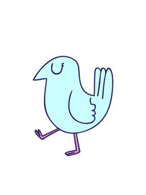 Yanıp sönen radyal çizgiler tuhaf çizgi film sarı kuşun animasyonu