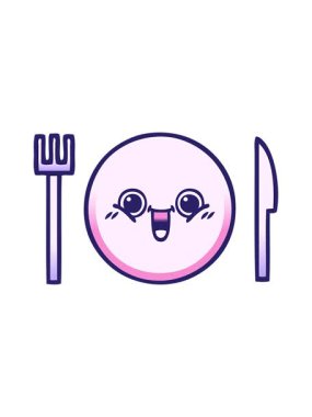 Bir yemek tabağının gölgeli çizgi filmini canlandırın.