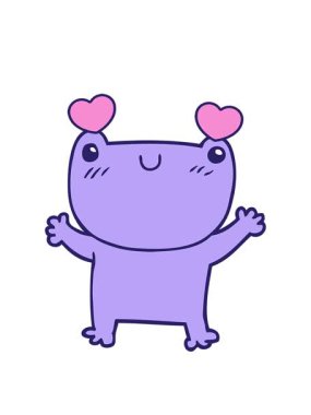 dönen kalpler kurbağanın komik bir çizgi filminin animasyonu