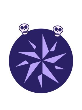 Bir yıldızın ikonik dövme çiziminin kafatası animasyonu