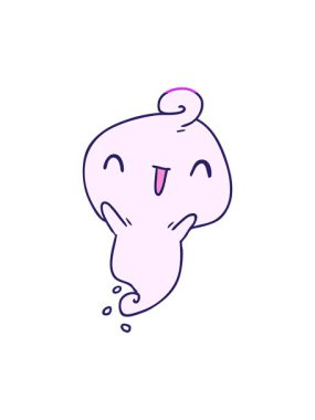 Çizgi film animasyonunu çalıştır Kawaii şirin ölü hayalet