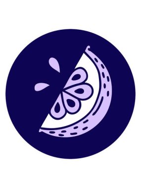 Bir dilim limonun dövme stili görüntüsünün neon ışık efekti canlandırması