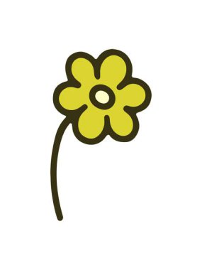 Bir çiçek tasarımının çizgi filminin renk animasyonu değişiyor