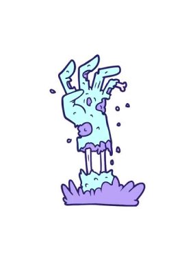 Ürkütücü zombi el çizgi filminin titreyen animasyonu