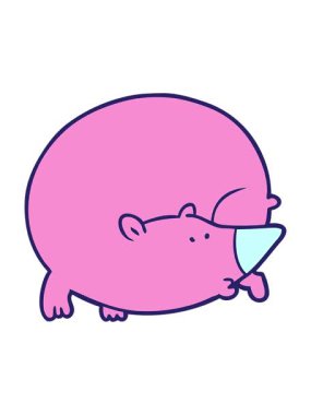 neon çizgi film oyuncak ayısının basınçlı animasyonu