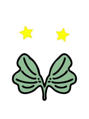 dönen yıldızlar geleneksel Japon ginko ayrık yaprak sembolünün animasyonu