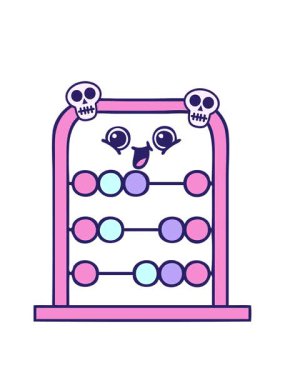 Abaküs 'ün şirin çizgi filminin kafatası animasyonları.