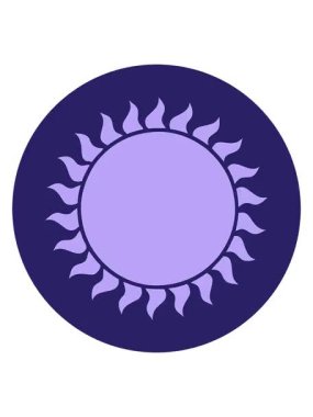 Pikselleştirme etkisi dövme stili bir güneşin canlandırması