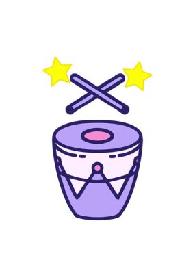 dönen yıldızlar geleneksel Brezilya davulunun animasyonu