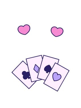 dönen kalp animasyonu simgesel dövme stili bir kart çalıştırma görüntüsü