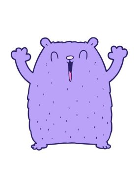 Neşeli çizgi film ayısının hareketli animasyonu