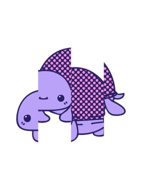 Çizgi roman stili çizgi film kaplumbağasının bölünmüş hareket animasyonu