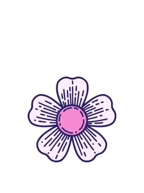 Dövme stili dekoratif çiçeğin canlandırmasının zıplama hareketi