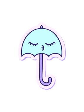 Sevimli bir şemsiye çıkartmasının ışık efekti.