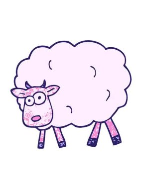 Grunge 'un titreyen hareketli animasyonu desenli çizim çizgi film koyunları.