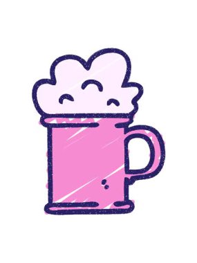 köpüren Tankard Tebeşir Çiziminin animasyonunu bob ve duraklat