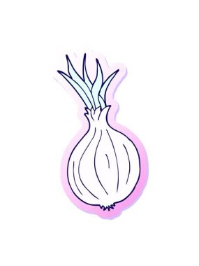 neon ışık efekti çizgi film soğanının çıkartmasının canlandırması