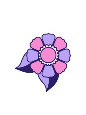 Dövme stili dekoratif çiçeğin yanıp sönen radyal çizgileri.