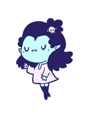 Tatlı bir vampir kızın hareketli animasyonu.