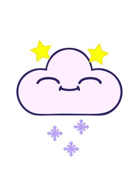 dönen yıldızlar tatlı bir kar bulutu çizgi filminin animasyonu