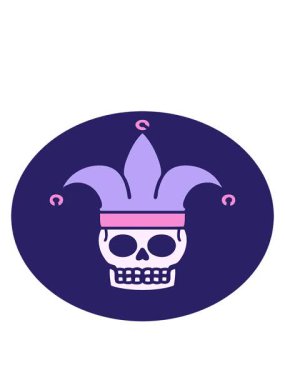 Kafatası soytarısı tasarımının hareketli animasyonu