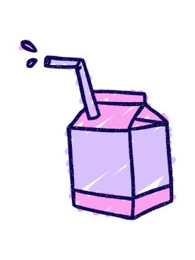 Süt Karton Tebeşir Çiziminin neon ışık efekti canlandırması