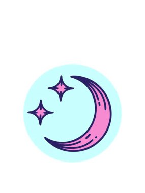 Ayın ve yıldızların ikonik dövme şeklindeki hareketli görüntüsü.