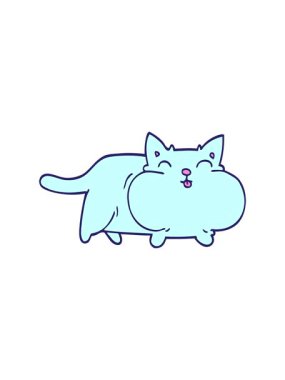 Dikkat çekici çizgi film karikatür karalama şişman kedi