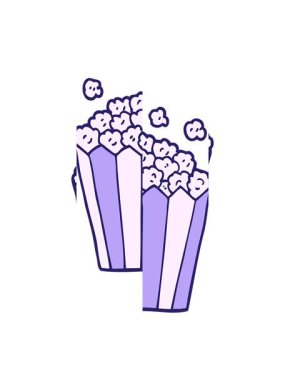 Karikatür karikatür patlamış mısırın bölünmüş hareketi.