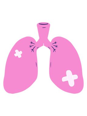 Düz renkli çizgi filmin canlandırmasını durdurup duraklat. Düzeltilmiş akciğerler.